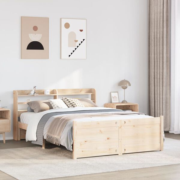 vidaXL Bed Frame with Headboard without Mattress 160x200 cm