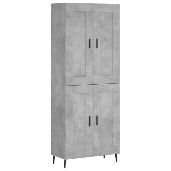 vidaXL Highboard Concrete Grey 69.5x34x180 cm Engineered Wood