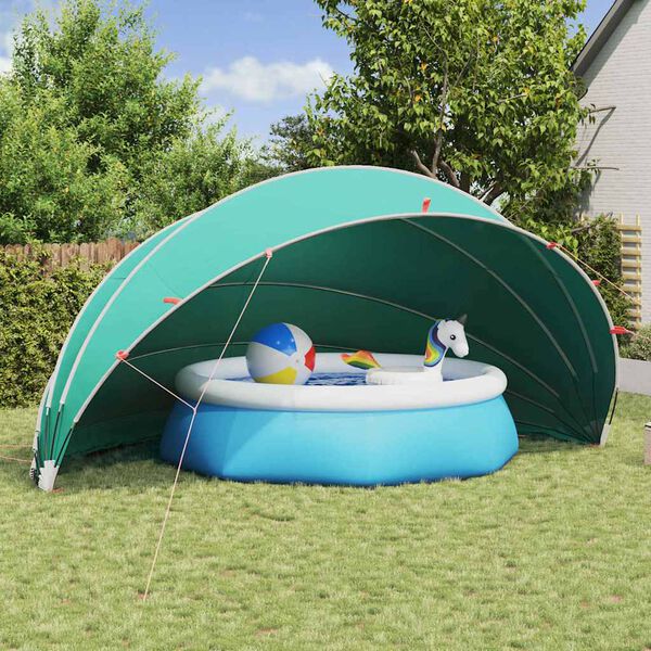 vidaXL Pool Dome Folding Manual Green 592 x 590 x 275 cm