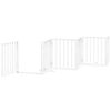 vidaXL Dog Gate with Door Foldable 12 Panels White 600 cm Poplar Wood