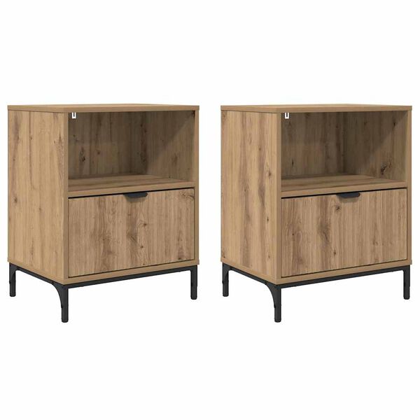 vidaXL Bedside Tables with Drawer 2 pcs Artisan oak 49 x 36 x 61 cm