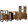 vidaXL Bathroom Furniture Set with Door 3 pcs Brown Solid Reclaim Wood