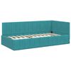 vidaXL Corner Bed Frame with Headboard Turquoise 90 cm x 190 cm Velvet