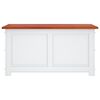 vidaXL Storage Chest with Lid Brown and White Solid Wood Acacia