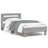vidaXL Bed Frame without Mattress with LED Lights Grey Sonoma 90x190 cm Single