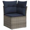 vidaXL 10 Piece Garden Sofa Set with Cushions Grey Poly Rattan Acacia