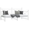 vidaXL Daybed with Trundle without Mattress White 100x190 cm Steel