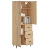 vidaXL Highboard Sonoma Oak 69.5x34x180 cm Engineered Wood