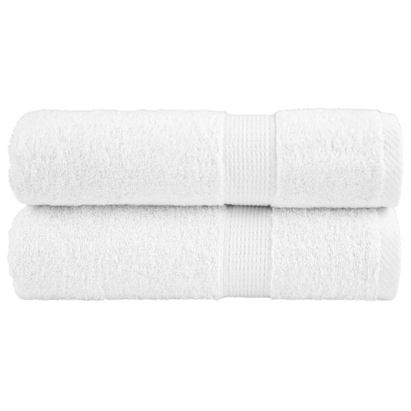 vidaXL Premium Shower Towels "SOLUND" 2 pcs White 70x140 cm 600 gsm