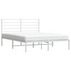 vidaXL Metal Bed Frame without Mattress with Headboard White 120x190cm