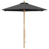 vidaXL Garden Parasol &Oslash; 240 x 237 cm Solid Eucalyptus Wood Anthracite