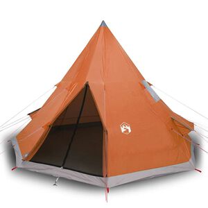 vidaXL Camping Tent Tipi 4-Person Orange Waterproof