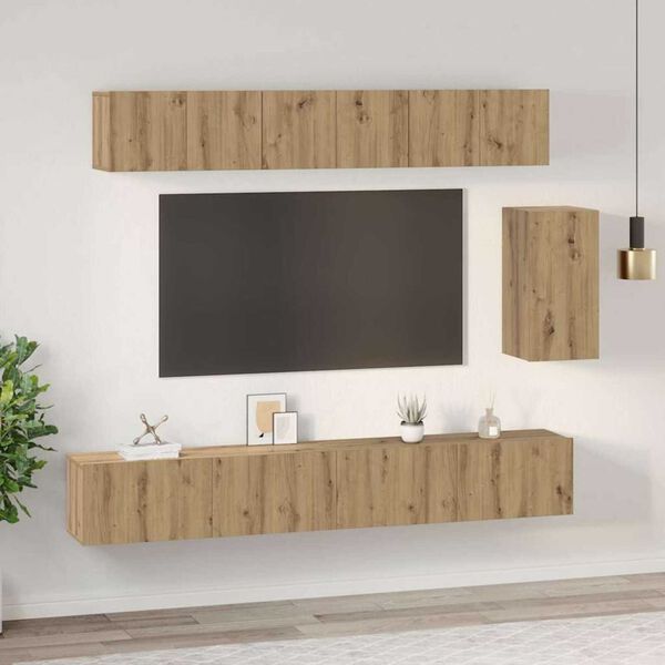 vidaXL TV Cabinet Set with Drawer 6 pcs Artisan oak 100 x 30 x 30 cm