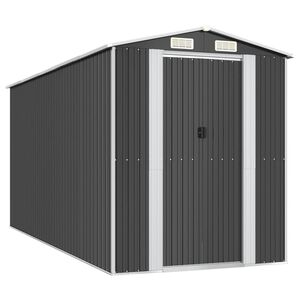 vidaXL Garden Shed Anthracite 192x440x223 cm Galvanised Steel