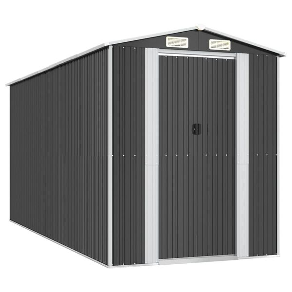 vidaXL Garden Shed Anthracite 192x440x223 cm Galvanised Steel