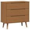 vidaXL Chest of Drawers MOLDE Caramel 80 x 40 x 80 cm Solid Pine Wood