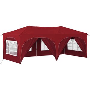 vidaXL Pop-up Party Tent 575 x 288 x 245 cm Burgundy Oxford Fabric
