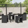 vidaXL Garden Dining Set 5 pcs Black Poly Rattan