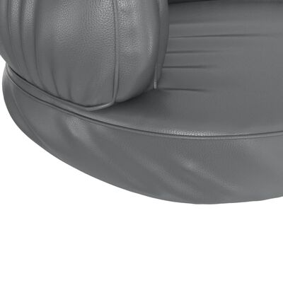 vidaXL Ergonomic Foam Dog Bed Grey 75x53 cm Faux Leather