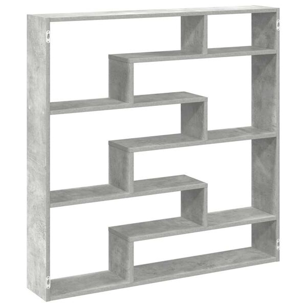 vidaXL Wall Cube Shelf 7 Compartments Concrete Grey Engineered Wood