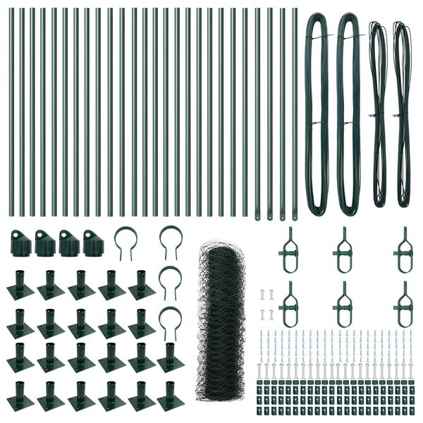 vidaXL Fence Post Green 50 x 0.4 m (36 mm mesh) Steel and PVC