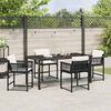 vidaXL Garden Dining Set 5 pcs Black Poly Rattan