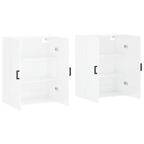 vidaXL Wall Mounted Cabinets 2 pcs High Gloss White 69.5x34x90 cm