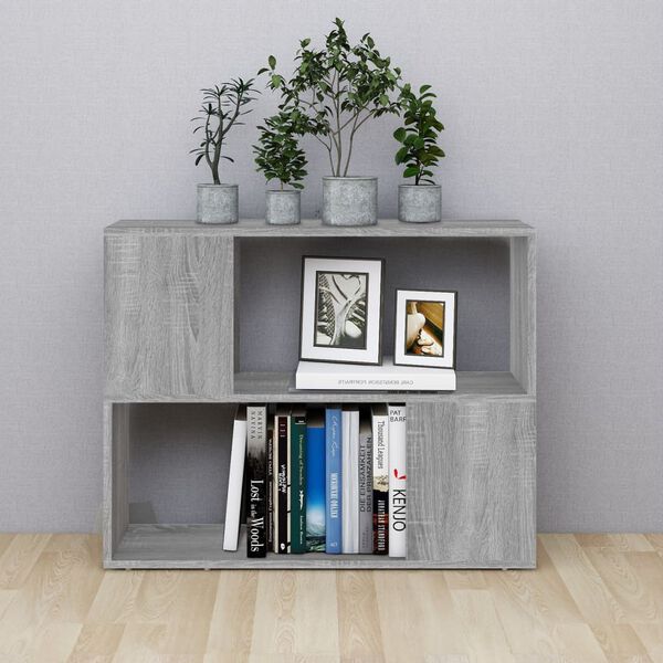 vidaXL Book Cabinet/Room Divider Grey Sonoma 80x24x63 cm