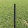 vidaXL Fence with Post Grey 0.4 x 50 m Steel and PVC
