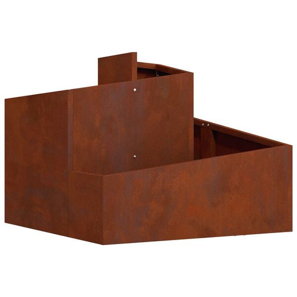 vidaXL Garden Planter Brown 60 x 60 x 50 cm Weathering Steel