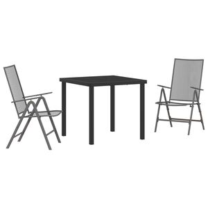 vidaXL Garden Dining Set Folding 3 pcs Anthracite Steel