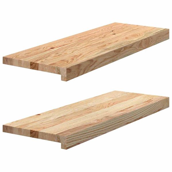 vidaXL Stair Treads 2 pcs Untreated 70x25x2 cm Solid Wood Oak