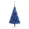 vidaXL Artificial Pre-lit Christmas Tree with Ball Set Blue 120 cm PVC