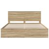 vidaXL Bed Frame with Headboard Sonoma 200 x 200 cm Solid Pine Wood