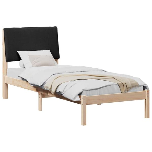vidaXL Bed frame Brown and black 80 x 200 cm Solid pine wood