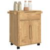 vidaXL Kitchen Trolley FLORO Wax Brown 72.5 x 45 x 80 cm