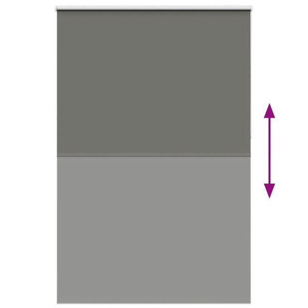 vidaXL Roller Blind Blackout Grey 165x210 cm Fabric Width 161.6 cm Polyester