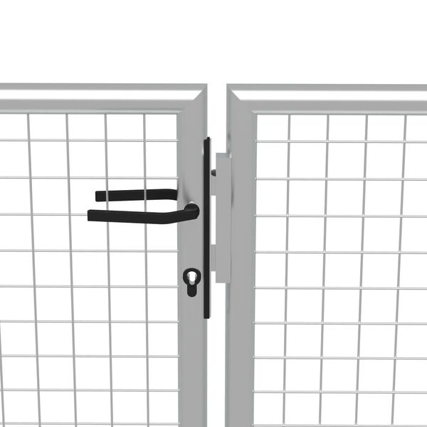 vidaXL Garden Gate Galvanised Steel 400x100 cm Silver
