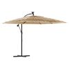 vidaXL Garden Parasol with Steel Pole Brown 290x290x238 cm