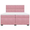 vidaXL Box Spring Bed with Mattress Pink 200x200 cm Velvet