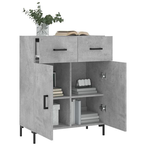 vidaXL Sideboard Concrete Grey 69.5x34x90 cm Engineered Wood