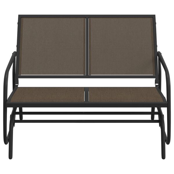 vidaXL Garden Glider Bench Brown120.5x76x86.5 cm Textilene&Steel