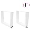 vidaXL Coffee Table Legs V-Shape 2 pcs White 60x(30-31.3) cm Steel