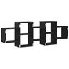 vidaXL Wall Shelf Black Oak 129x18x42 cm Engineered Wood
