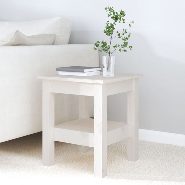 vidaXL Coffee Table White 35x35x40 cm Solid Wood Pine