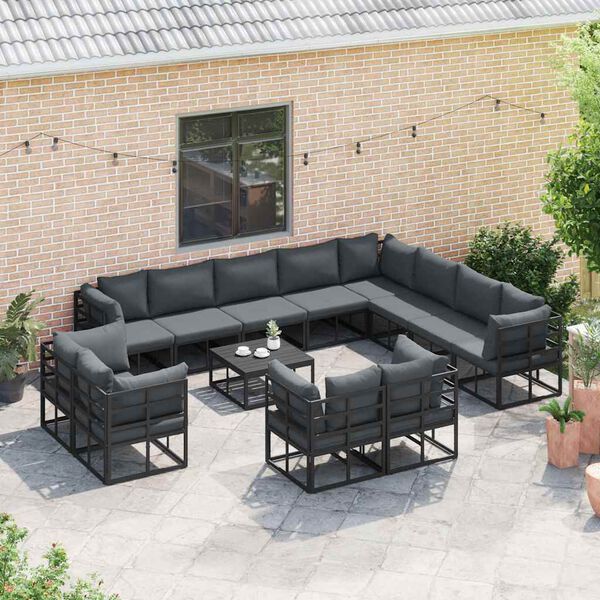 vidaXL Garden Sofa Set with Cushion 12 pcs