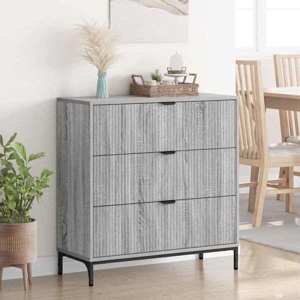 vidaXL Sideboard Grey Sonoma 79.5 x 33 x 82 cm Engineered Wood