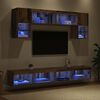 vidaXL TV Wall Units with LED 6 pcs Old Wood Engineered Wood