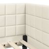 vidaXL Corner Bed Frame with Headboard Cream 100 cm x 200 cm Velvet