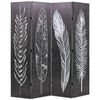 vidaXL Folding Room Divider 160x170 cm Feathers Black and White